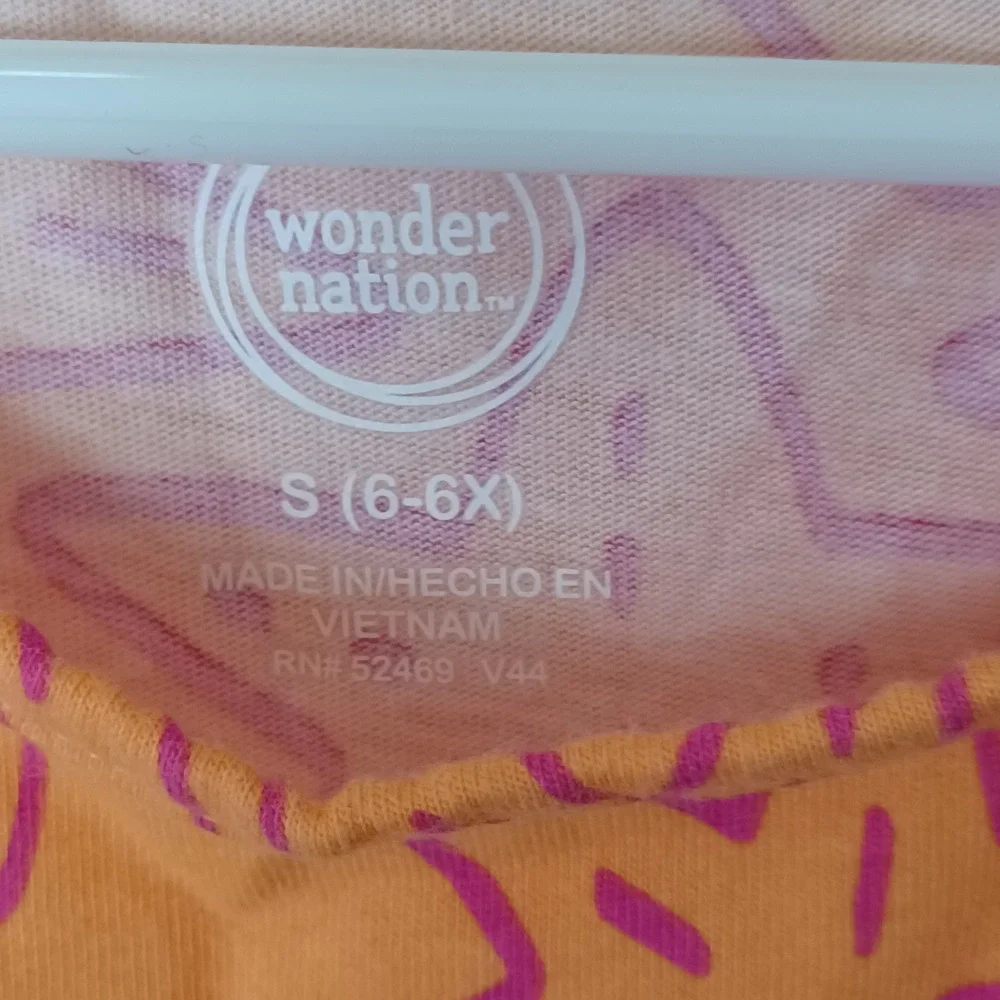 Wonder Nation Starfish Dress Girls Size 6-6X Orange‎ Pink Sleeveless Pockets
